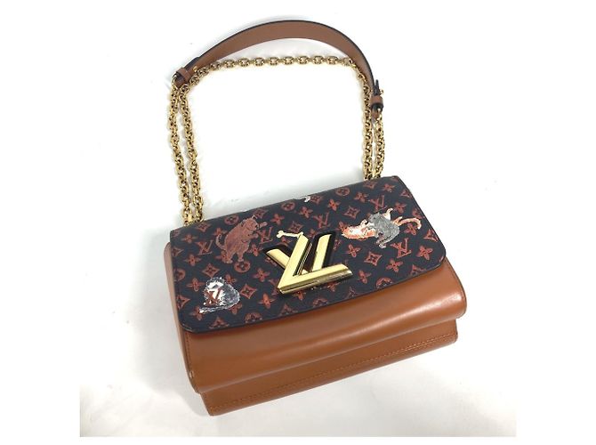 Borsa a catena Twist MM Catgram Monogram Louis Vuitton Marrone - vista 5
