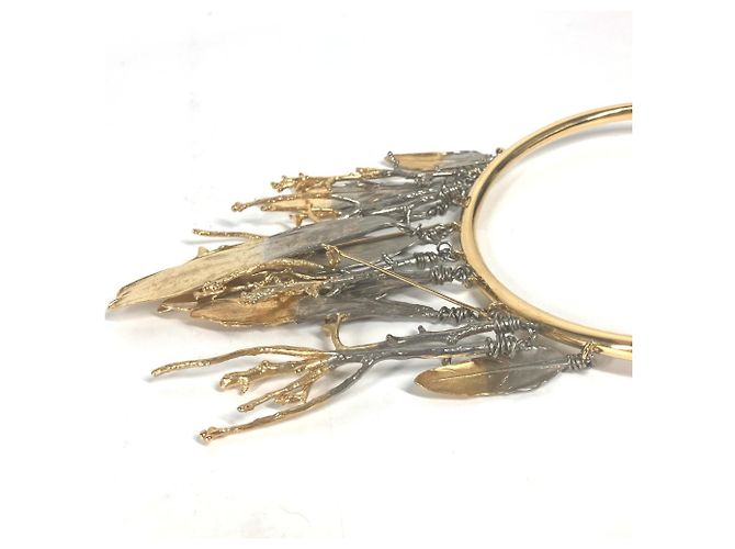 Collana in piume Louis Vuitton MP2409 Argento D'oro - vista 6