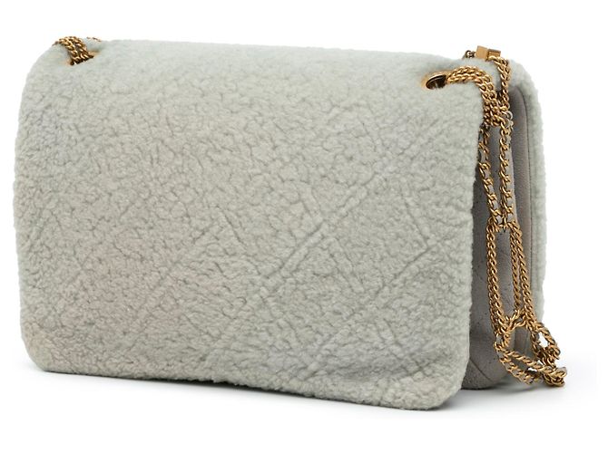 Chanel Gris Acolchado de Piel de Oveja con Cadena Castaño - vista 2