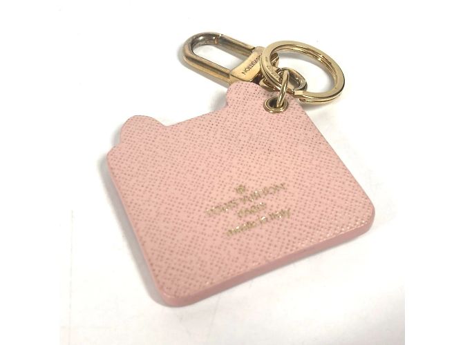 Louis Vuitton Portocle Fun Face Monogram Cat Bag Charm Keychain Pink - view 2