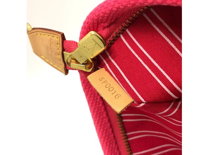 Borsa Clutch Louis Vuitton Antigua Pochette Plat GM Marrone Rosa - vista 10
