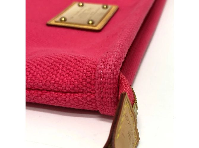 Borsa Clutch Louis Vuitton Antigua Pochette Plat GM Marrone Rosa - vista 7