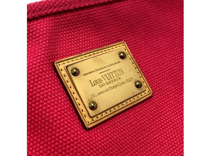 Borsa Clutch Louis Vuitton Antigua Pochette Plat GM Marrone Rosa - vista 8
