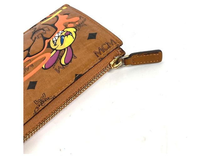 Portafoglio MCM Sam di Pen Rabbit Visetos Marrone - vista 3