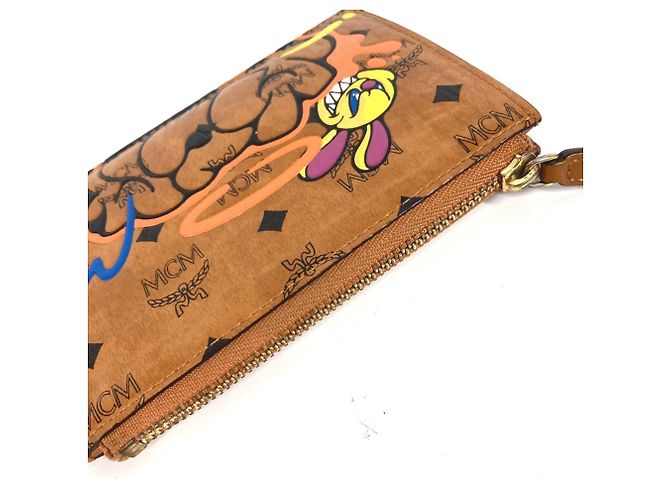Portafoglio MCM Sam di Pen Rabbit Visetos Marrone - vista 4