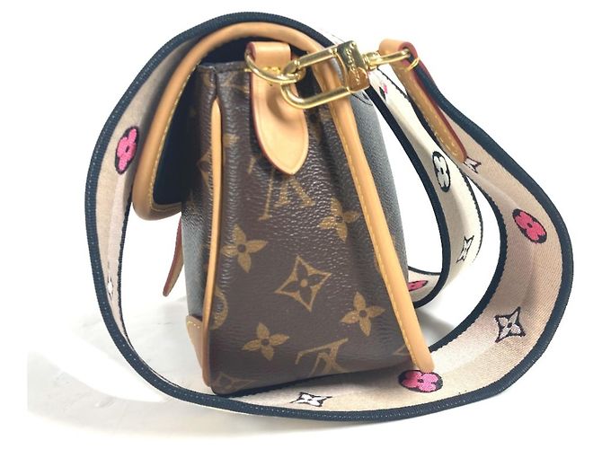 Borsa a spalla Louis Vuitton Monogram Diane NM PM Pochette Flap Marrone Nero - vista 3