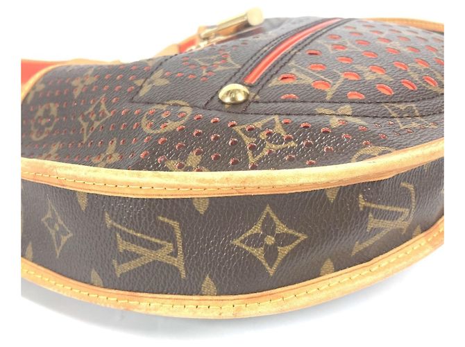 Borsa a Spalla Demi Lune Perforata Monogram Louis Vuitton Marrone Arancione - vista 4
