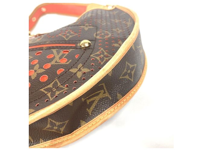 Borsa a Spalla Demi Lune Perforata Monogram Louis Vuitton Marrone Arancione - vista 5