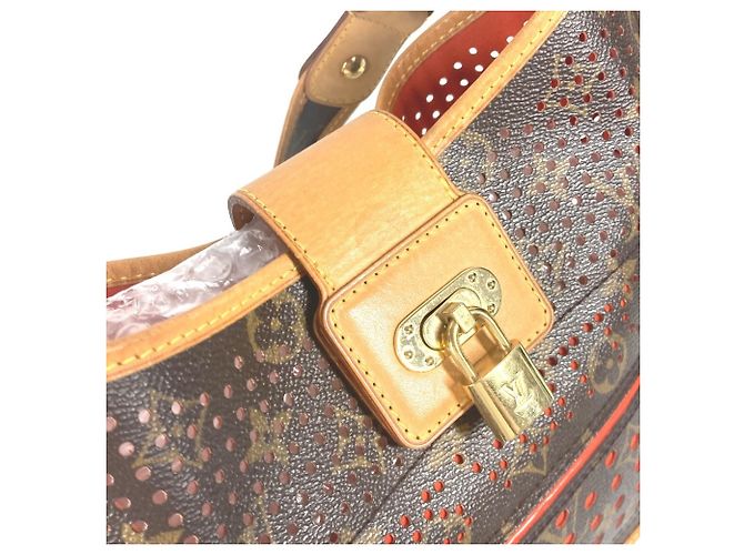 Borsa a Spalla Demi Lune Perforata Monogram Louis Vuitton Marrone Arancione - vista 6