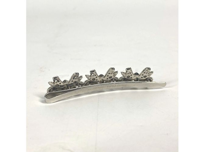 Fermaglio per capelli in strass argento Miu Miu - vista 2