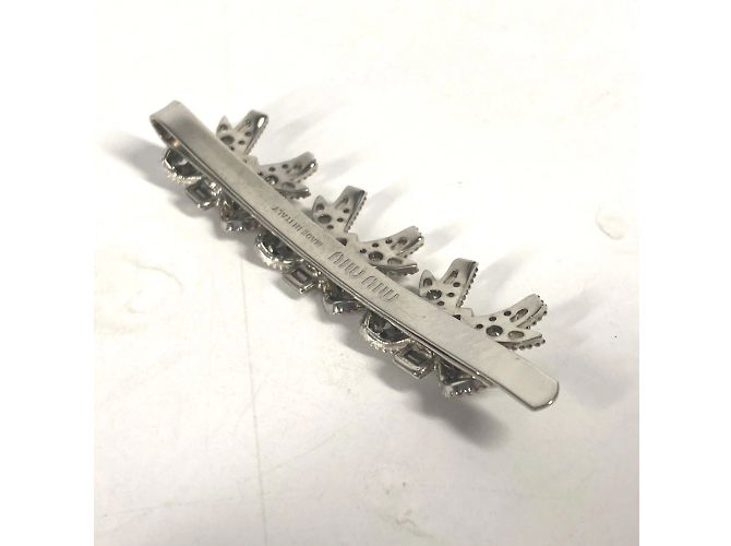 Fermaglio per capelli in strass argento Miu Miu - vista 4