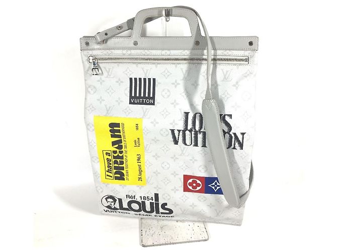 Borsa a spalla verticale piatta bianca Monogram Louis Vuitton Bianco - vista 2