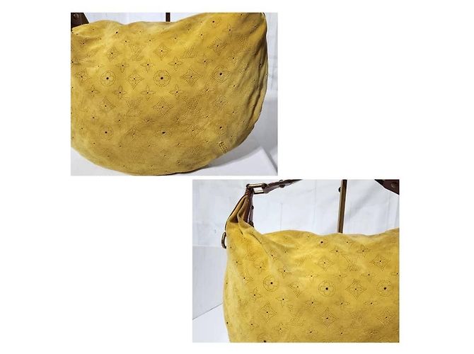 Borsa a spalla Louis Vuitton Monogram Suede Onatah GM Gialla Giallo - vista 9