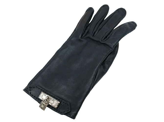 Hermès Hermes Kelly Handschuhe aus schwarzem Lammleder - Ansicht 5