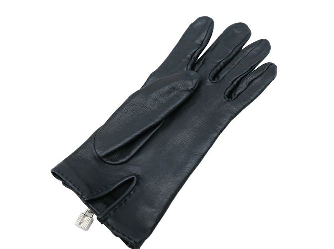 Hermès Hermes Kelly Handschuhe aus schwarzem Lammleder - Ansicht 6