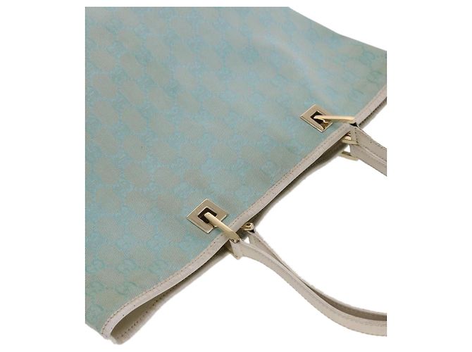 GUCCI GG Canvas Tote Bag Hellblau Weiß Auth 50181 - Ansicht 5
