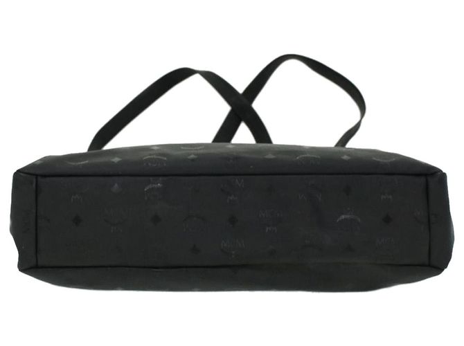 Bolsa de Ombro MCM Vicetos Logogram em Couro PVC Preto Auth ti758 - vista 3