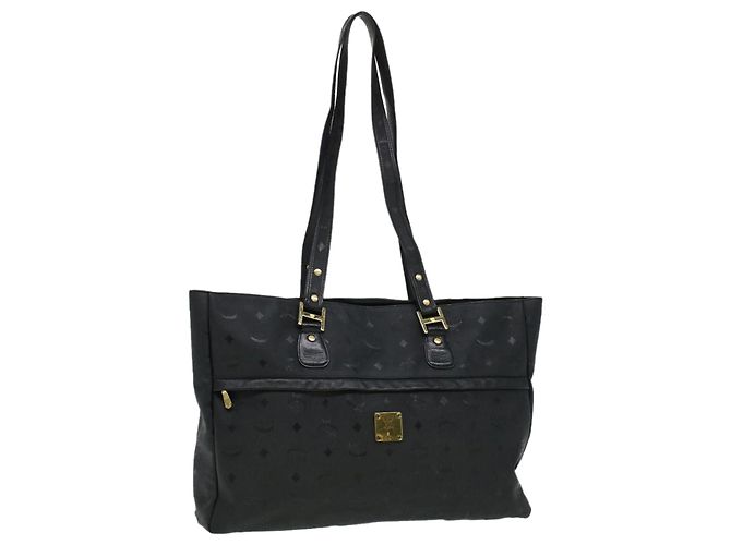 Bolsa de Ombro MCM Vicetos Logogram em Couro PVC Preto Auth ti758 - vista 8