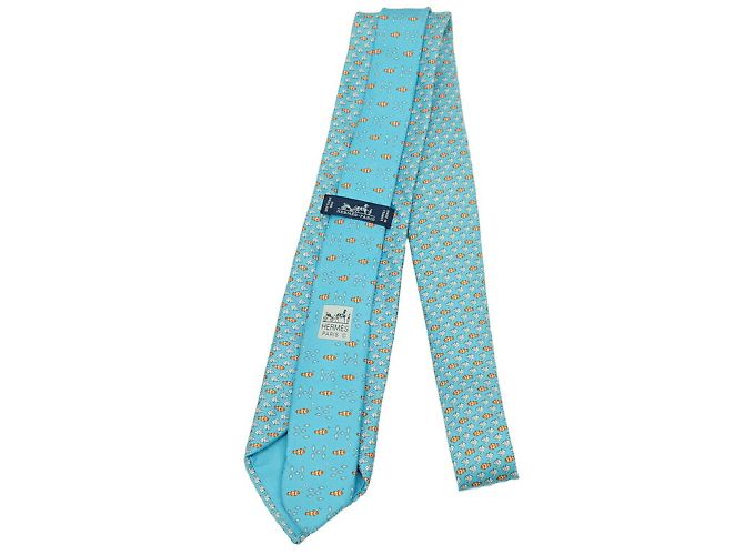 Silk In Hermès Hermes Light Blue Silk Cravat - view 4
