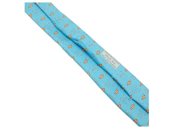 Silk In Hermès Hermes Light Blue Silk Cravat - view 7