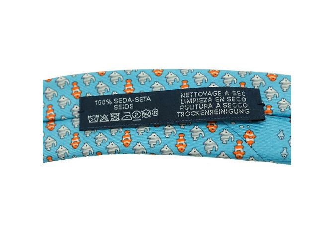 Silk In Hermès Hermes Light Blue Silk Cravat - view 8