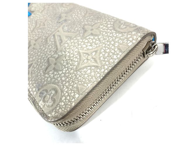 Louis Vuitton Taurillon Climbing Zippy Wallet Blue Beige - view 7