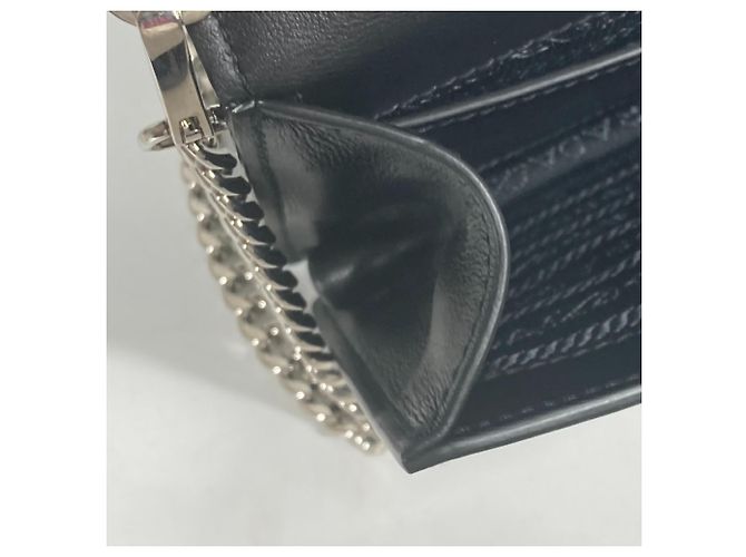 Clutch in pelle Prada 1BD067 Nero Verde - vista 11