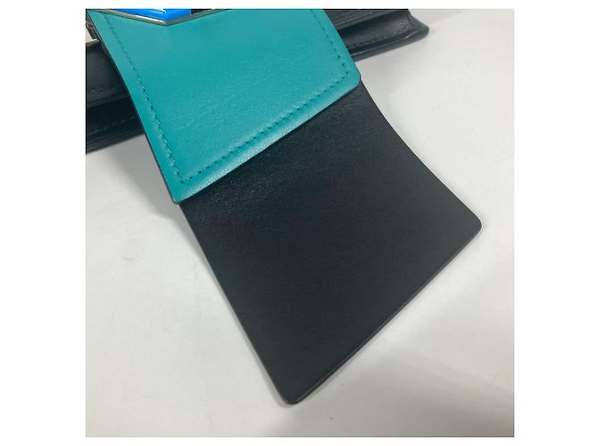 Clutch in pelle Prada 1BD067 Nero Verde - vista 5