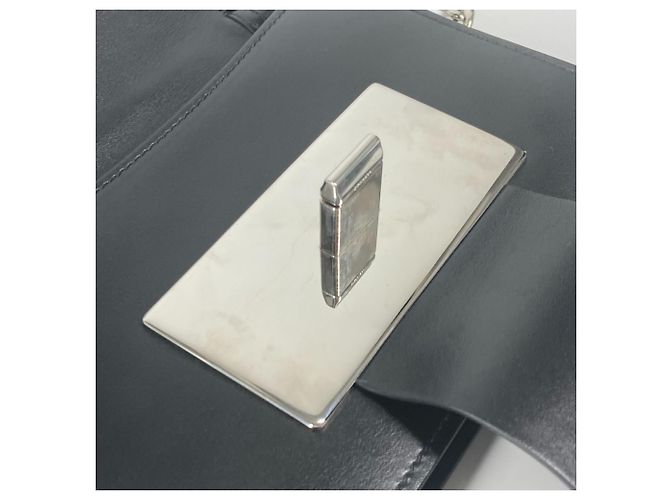 Clutch in pelle Prada 1BD067 Nero Verde - vista 8