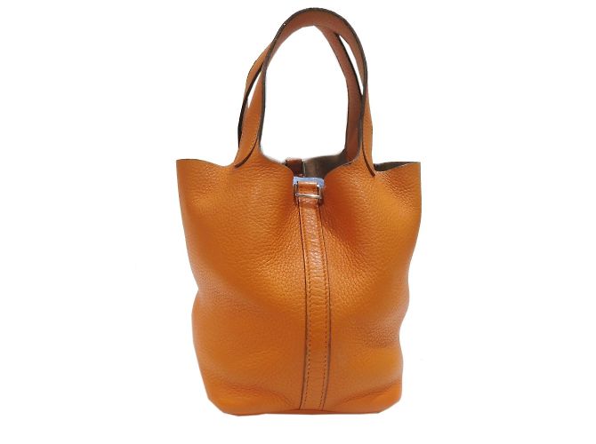 Hermès Hermes Picotin PM Handbag in Orange Leather ref.1629130 - Joli ...