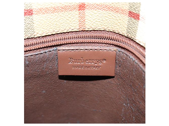 Autre Marque Borsa a spalla Burberrys Nova Check in pelle PVC Auth ki4534 Beige - vista 17