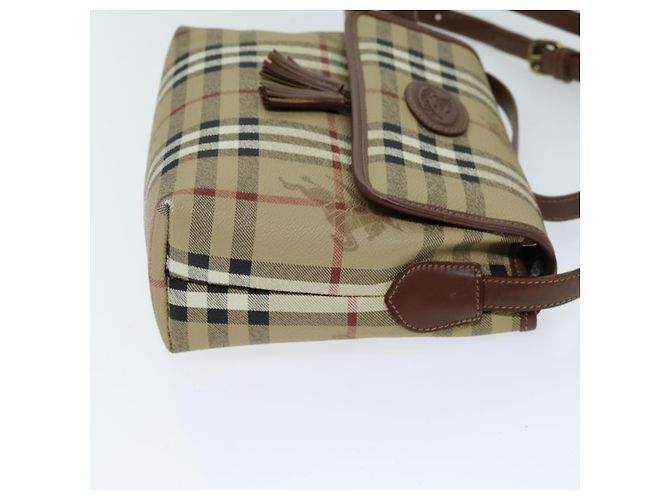 Autre Marque Borsa a spalla Burberrys Nova Check in pelle PVC Auth ki4534 Beige - vista 3
