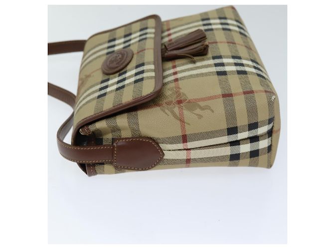 Autre Marque Borsa a spalla Burberrys Nova Check in pelle PVC Auth ki4534 Beige - vista 4