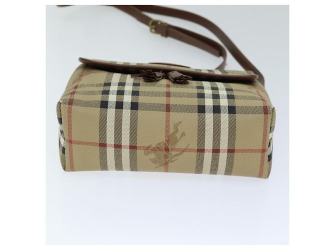 Autre Marque Borsa a spalla Burberrys Nova Check in pelle PVC Auth ki4534 Beige - vista 5