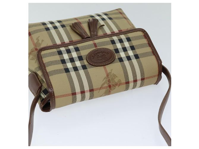 Autre Marque Borsa a spalla Burberrys Nova Check in pelle PVC Auth ki4534 Beige - vista 6