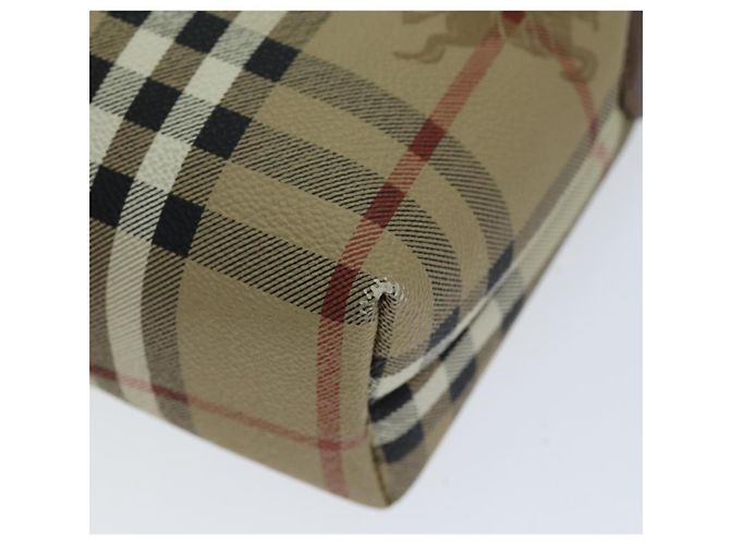 Autre Marque Borsa a spalla Burberrys Nova Check in pelle PVC Auth ki4534 Beige - vista 9