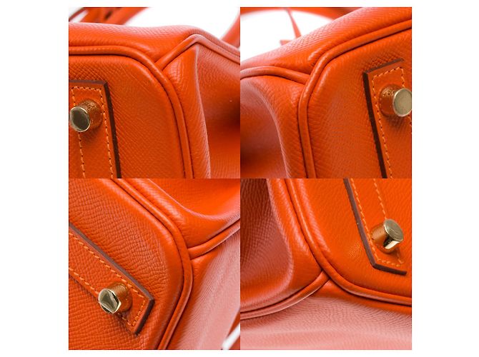 Hermès Sac HERMES Birkin 30 en Cuir Orange - 102116 - vue 11