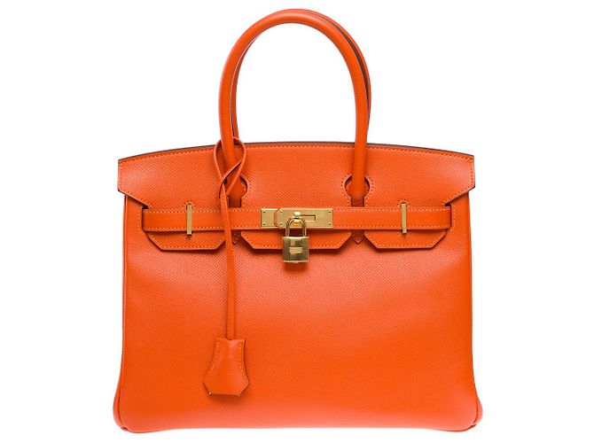 Hermès Sac HERMES Birkin 30 en Cuir Orange - 102116 - vue 2