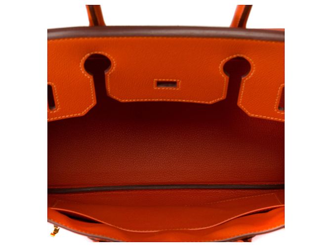 Hermès Sac HERMES Birkin 30 en Cuir Orange - 102116 - vue 8