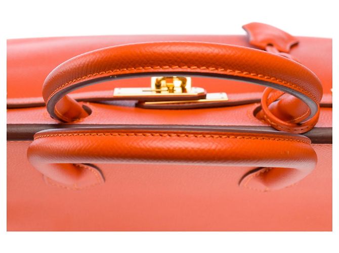 Hermès Sac HERMES Birkin 30 en Cuir Orange - 102116 - vue 9