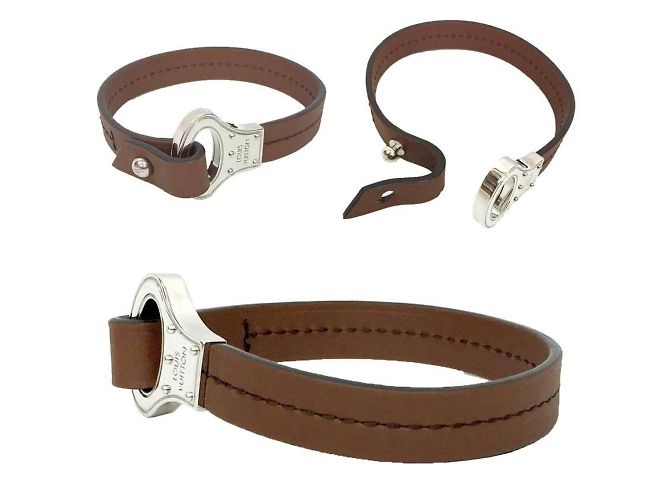 Bracciale in pelle Louis Vuitton Marrone - vista 3
