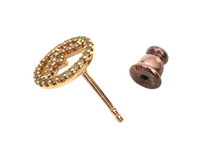 Orecchini in bronzo Fendi con zirconia - vista 2