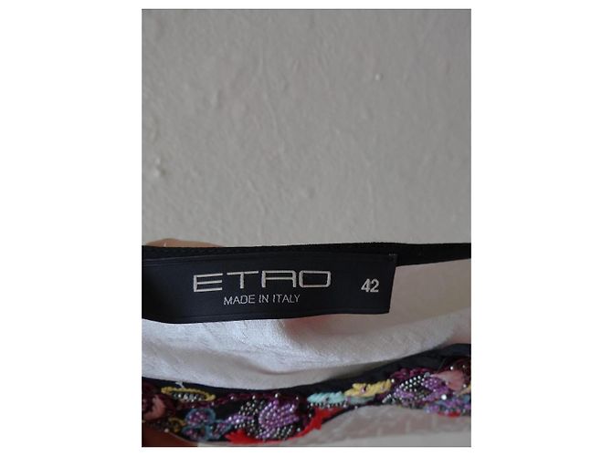 Vestido Etro de seda e viscose bordado com detalhes de pérolas Multicor - vista 10