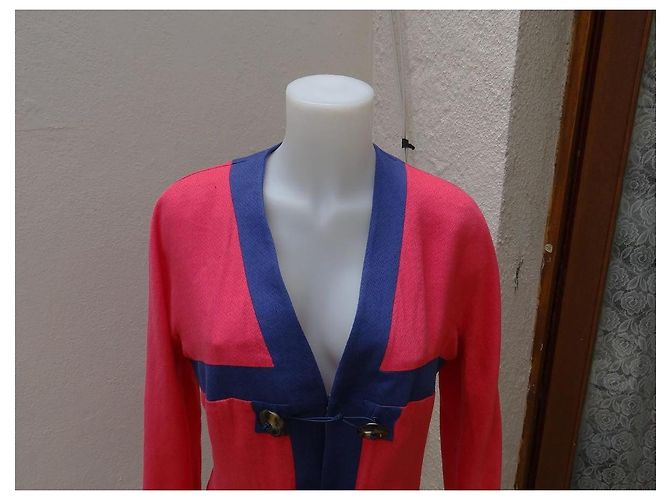 Giacca Giorgio Armani in cotone e seta rosa e blu - vista 2