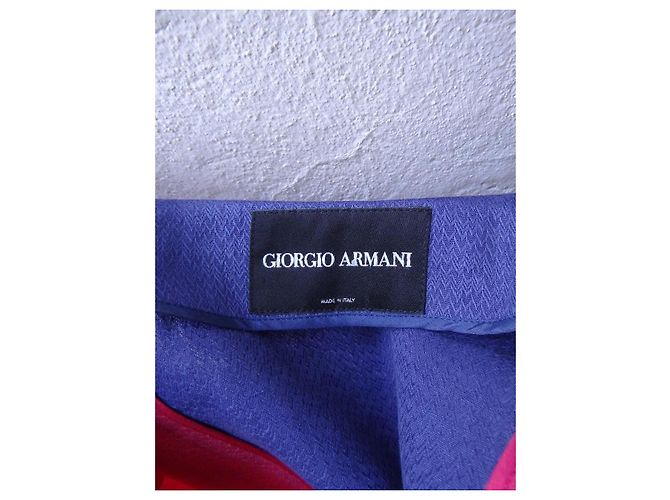 Giacca Giorgio Armani in cotone e seta rosa e blu - vista 7