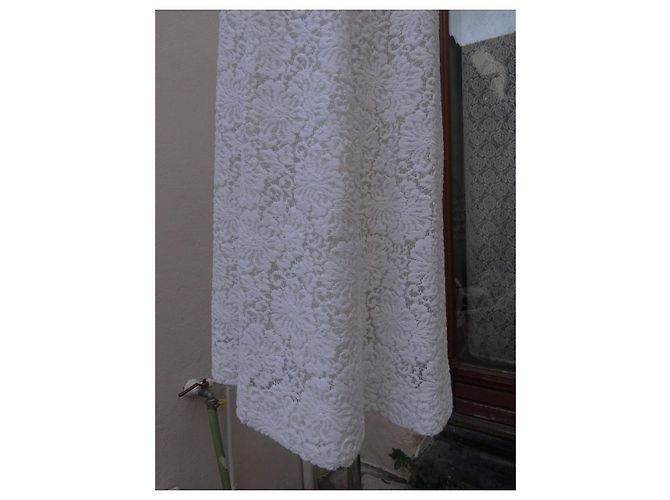 Vestido Chloé Blanco de Algodón y Encaje - vista 3