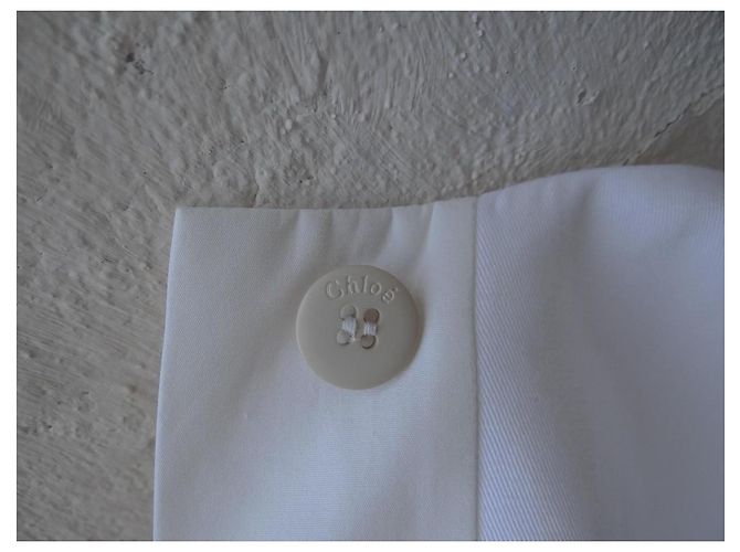 Vestido Chloé Blanco de Algodón y Encaje - vista 7