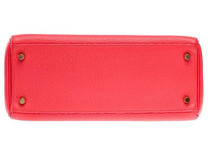 Hermès Sac HERMES Kelly 28 en Cuir Rose - 102115 - vue 11