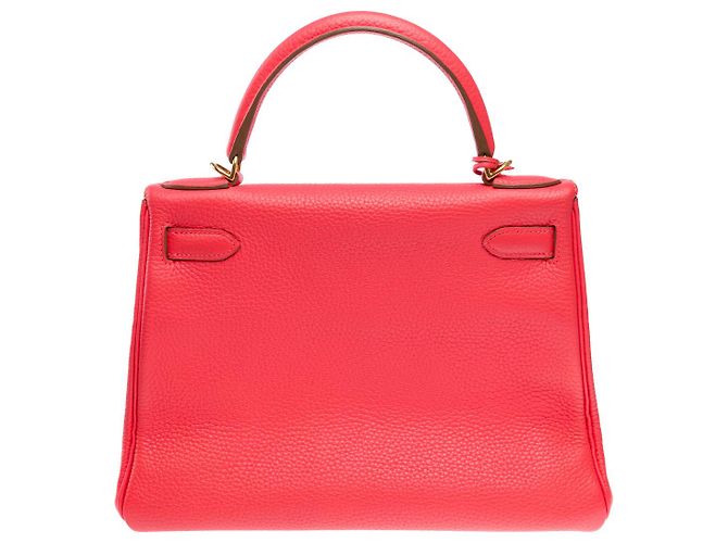 Hermès Sac HERMES Kelly 28 en Cuir Rose - 102115 - vue 4