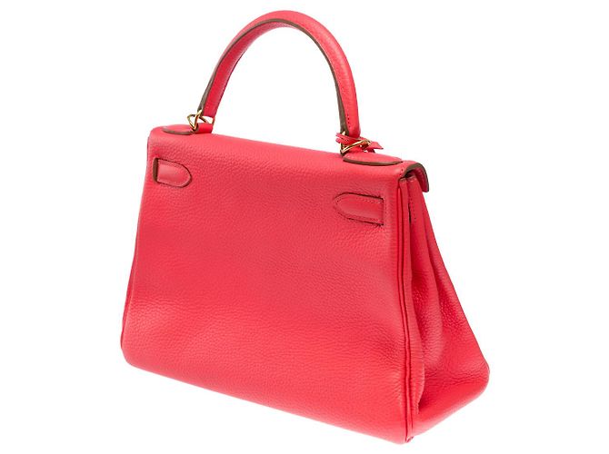 Hermès Sac HERMES Kelly 28 en Cuir Rose - 102115 - vue 6